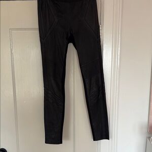 Ashley Black 100% Leather and Stretch mix media Leggings